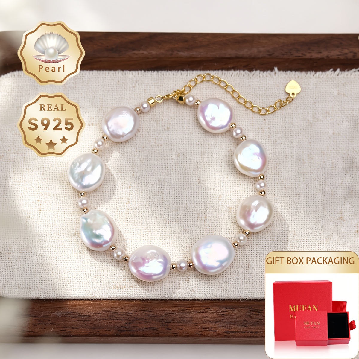 Women's Freshwater Pearls Bracelet in S925 Silver